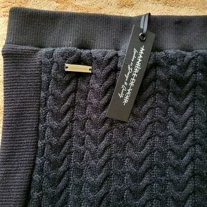 NWT Black Cable Knit Sweater Midi Skirt